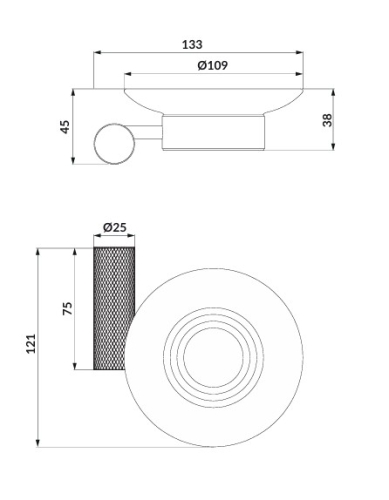 Cersanit Zen fali szappantartó, fekete S951-893