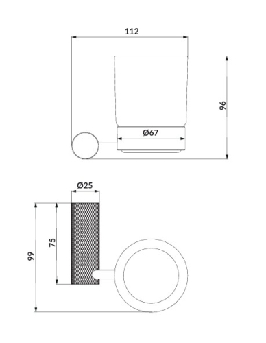 Cersanit Zen fali fogkefetartó, szálcsiszolt réz S951-903