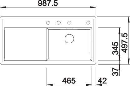 BLANCO ZENAR XL 6S-F fekete. jobb tart.n. Gránit Mosogató 526068