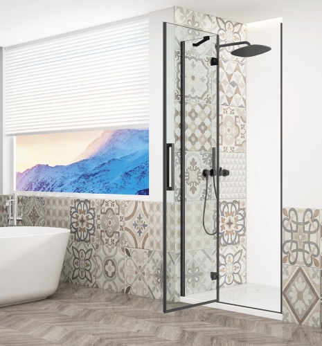 Sapho TRINITY BLACK 80 cm balos zuhanyajtó transzparent üveggel, matt fekete GT1280CL-B