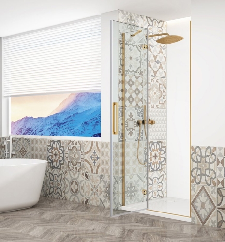 Sapho TRINITY GOLD 80 cm balos zuhanyajtó transzparent üveggel, matt arany GT1280CL-G