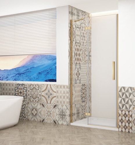 Sapho TRINITY GOLD 90 cm balos zuhanyajtó transzparent üveggel, matt arany GT1290CL-G