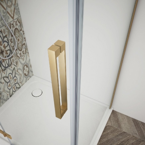 Sapho TRINITY GOLD 90 cm balos zuhanyajtó transzparent üveggel, matt arany GT1290CL-G