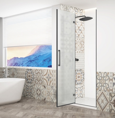 Sapho TRINITY BLACK 90 cm balos zuhanyajtó matt üveggel, matt fekete GT1290ML-B