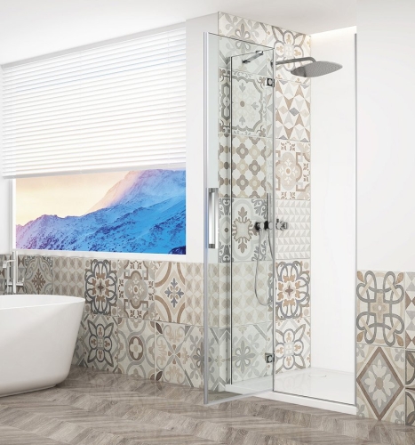 Sapho TRINITY CHROME 120 cm balos zuhanyajtó transzparent üveggel, króm GT1212CL-CH