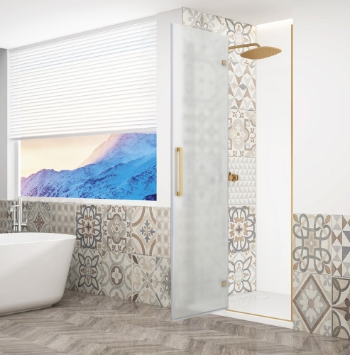 Sapho TRINITY GOLD 120 cm balos zuhanyajtó matt üveggel, matt arany GT1212ML-G