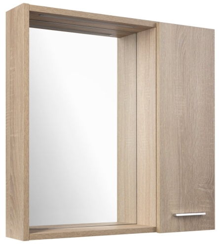 Sapho AQUALINE ZOJA 60x60 cm jobbos tükrösszekrény LED világítással, tölgy 45028S