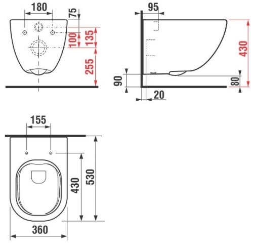 Jika Mio rimless fali wc, matt fehér H8207147570001
