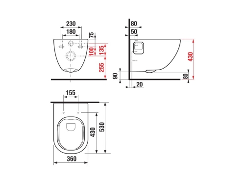 Jika Mio rimless fali wc Perla felülettel, fehér H8207161000001