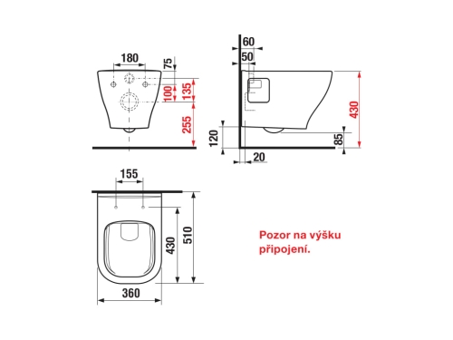 Jika Deep rimless fali wc, fehér H8206160000001