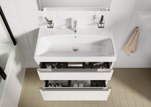 Jika Pure 80-as fürdőszobaszekrény mosdóval, matt fehér H40B2344023532