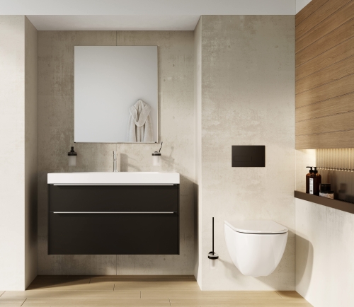 Jika Pure 80-as fürdőszobaszekrény mosdóval, matt fehér H40B2344023532
