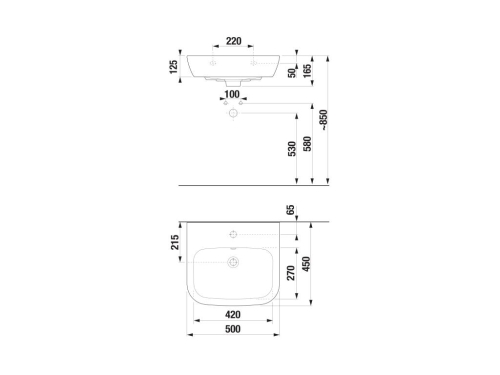 Jika Deep fali mosdó 50x45 cm gyerek dekorral, fehér H8103660001341