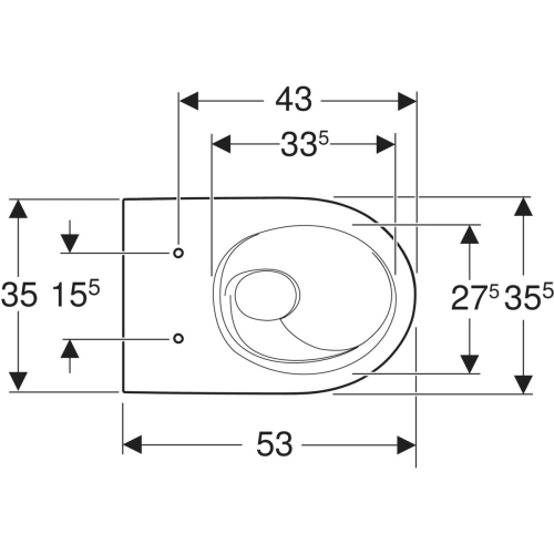 Geberit Acanto TurboFlush mélyöblítésű fali WC, fehér 502.717.00.1
