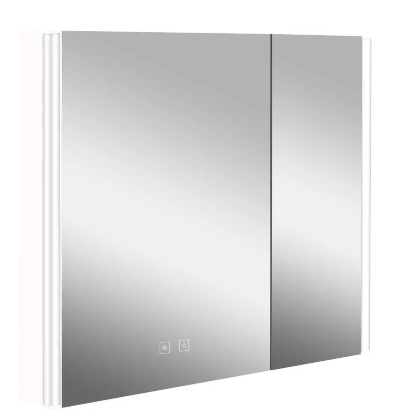 Kielle Arkas I fürdőszobai tükrös szekrény LED világítással, páramentesítővel és USB porttal, 80x70x13 cm, fehér 50111810