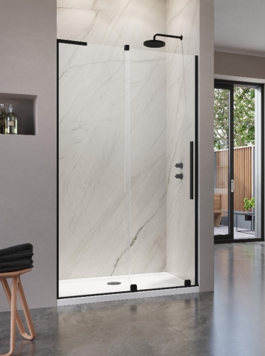 Radaway Furo SL Black DWJ 120 cm balos zuhanyajtó, matt fekete 10307622-54-01L, 10110580-01-01