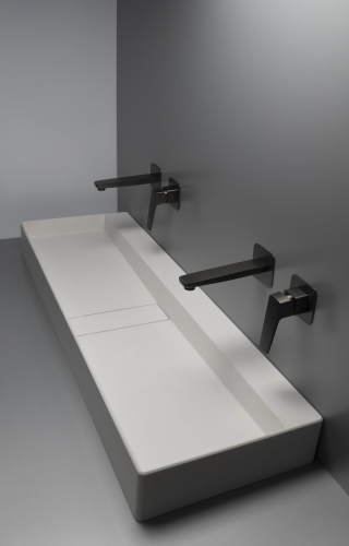 Deante Blur Gránit pultra tehető mosdókagyló lefolyófedéllel 120x40 cm, antracit metál CQB_TU2S