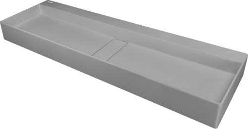 Deante Blur Gránit pultra tehető mosdókagyló lefolyófedéllel 120x40 cm, metál szürke CQB_SU2S