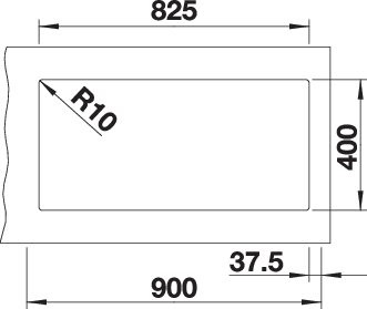 BLANCO SUBLINE 480/320-U alulról beépíthető gránit mosogató, vulkánszürke 527351