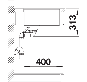 BLANCO SUBLINE 340/160-F munkalap szintjébe építhető gránit mosogató, vulkánszürke 527344
