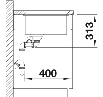 BLANCO SUBLINE 340/160-U alulról beépíthető gránit mosogató balos, fekete 525985
