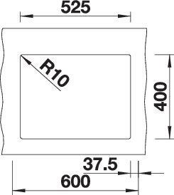 BLANCO SUBLINE 340/160-U alulról beépíthető gránit mosogató balos, törtfehér 527162