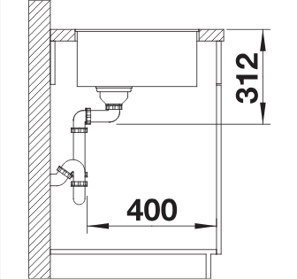 BLANCO SUBLINE 500-F munkalap szintjébe építhető gránit mosogató, antaracit 523532