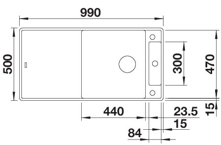 BLANCO AXIA III XL 6S-F munkalap szintjébe építhető gránit mosogató üveg vágólappal, kávé 523531