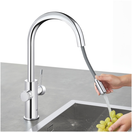 Grohe GROHE Blue Home C-kifolyós kezdőkészlet kihúzható gyöngyöztetővel, króm 31541000