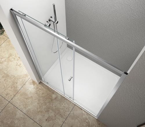 Sapho AQUALINE UGGA 140 cm tolóajtó transzparent üveggel, króm ATS140
