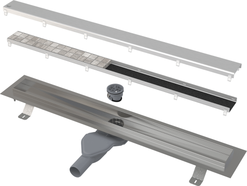 ALCA (Alcaplast) APZ13-DOUBLE6 Fit and Go 85 cm zuhanyfolyóka, forgatható rács APZ13-DOUBLE6-850