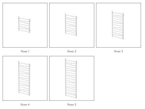 Radeco River 1 fürdőszobai radiátor 600X530 mm 235 W, fekete (RAL 9005)
