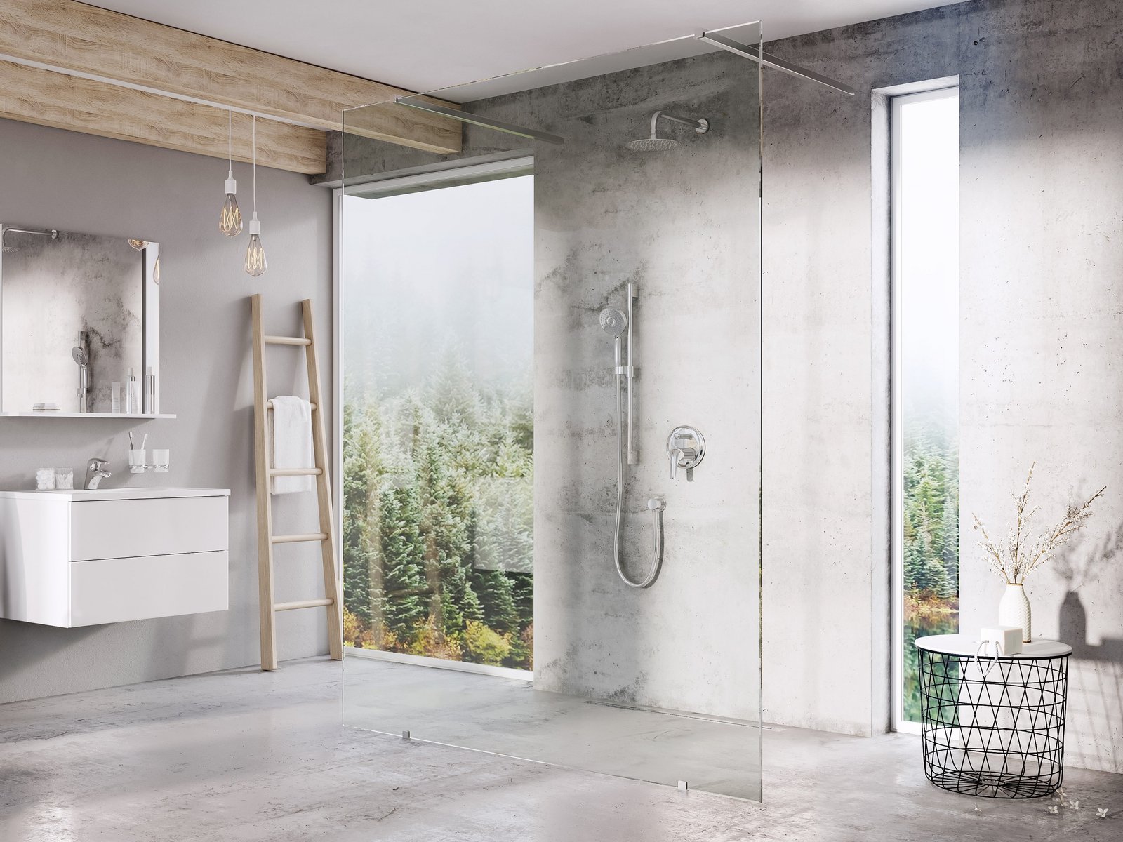 Ravak Free 160 cm Walk-In zuhanyfal Transparent üveggel, krómhatású GW9FS0C0SZ1