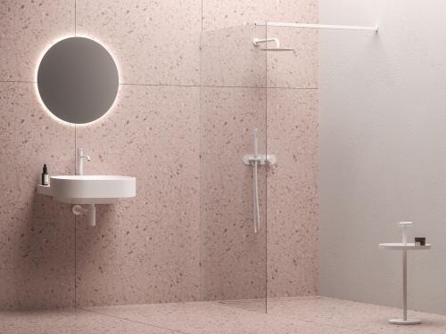 Ravak Wall 110 cm Walk-In zuhanyfal Transparent üveggel, matt fehér GW9WD0E0SZ1