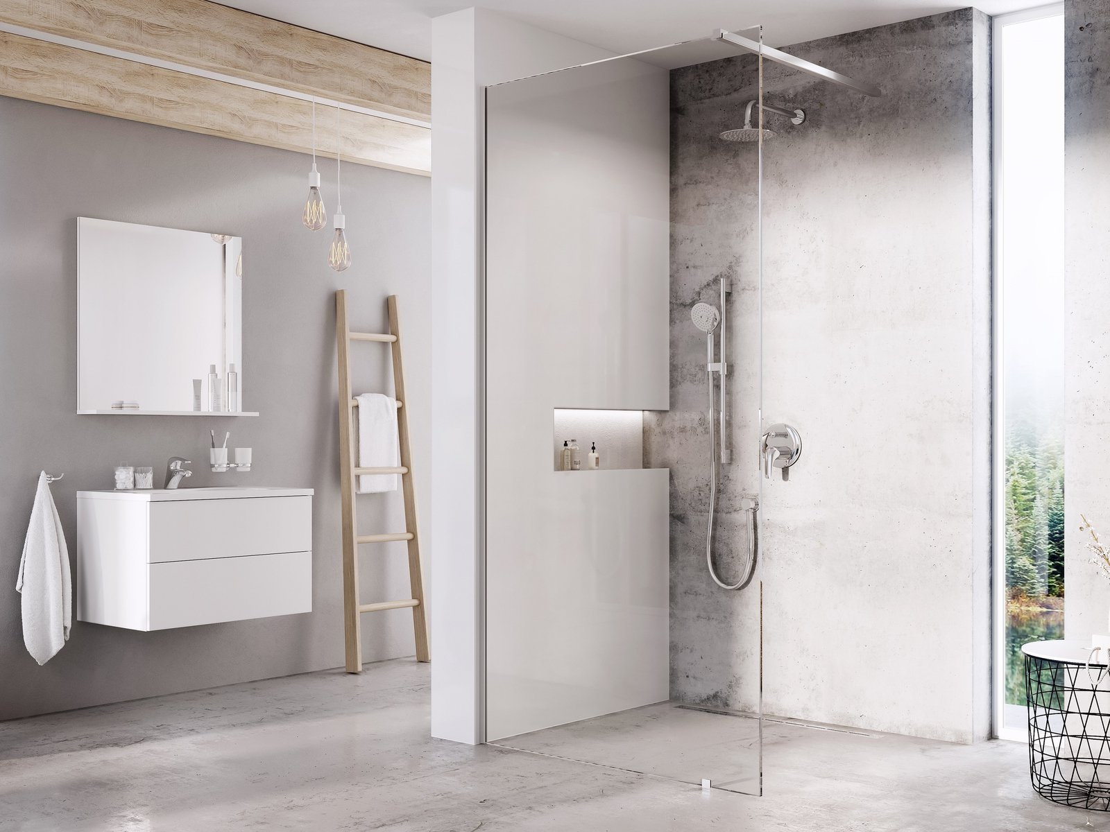 Ravak Wall 130 cm Walk-In zuhanyfal Transparent üveggel, krómhatású GW9WJ0C0SZ1