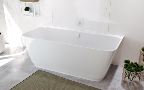 Sapho POLYSAN SKYLLA 169x75 cm szabadon álló öntöttmárvány kád, fehér 72430