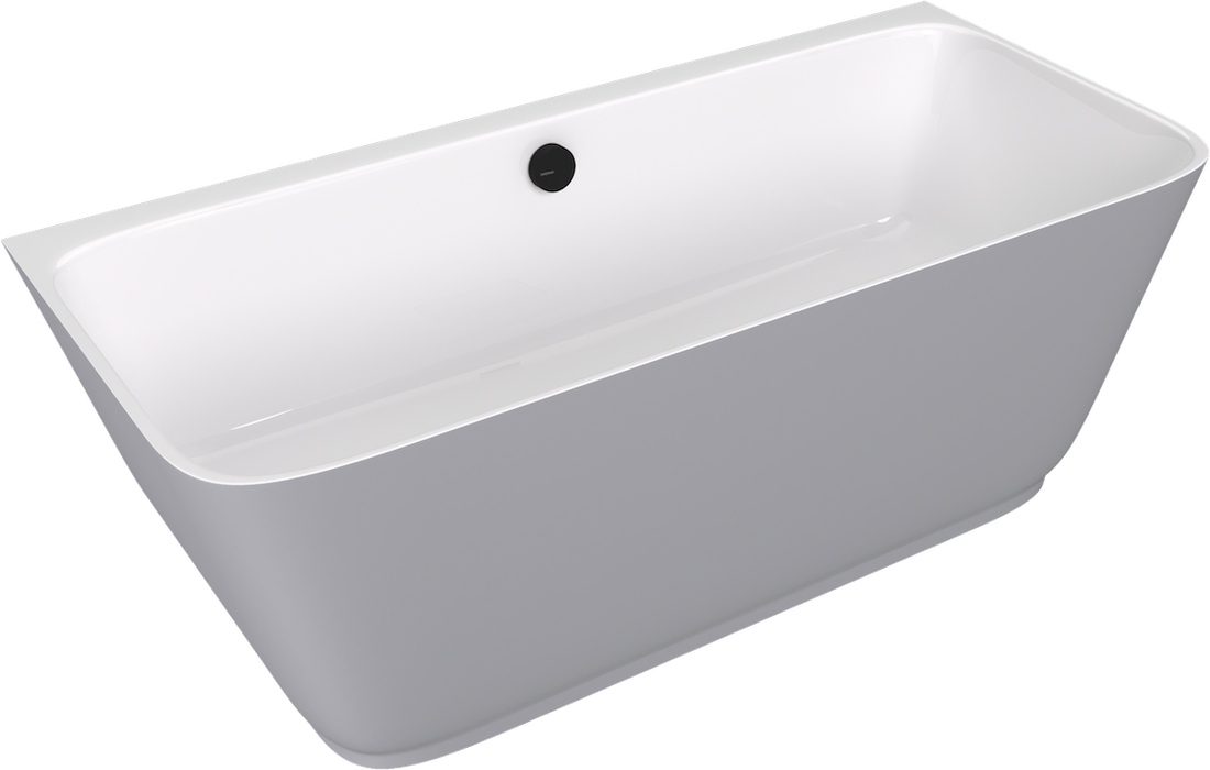 Sapho POLYSAN SKYLLA 169x75 cm szabadon álló öntöttmárvány kád, fehér/matt szürke 72430.32