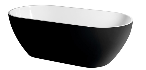 Sapho POLYSAN REDUTA 150x75 cm szabadon álló kád, fehér/fekete 72974