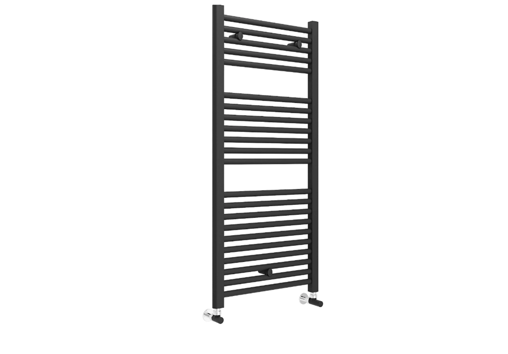 Lazzarini Sanremo egyenes törölközőszárítós radiátor, matt fekete 1230x500 mm 390860