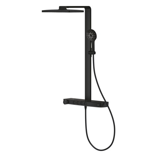 Grohe Rainshower Aqua Pure termosztátos zuhanyrendszer, phantom black 100962KF00
