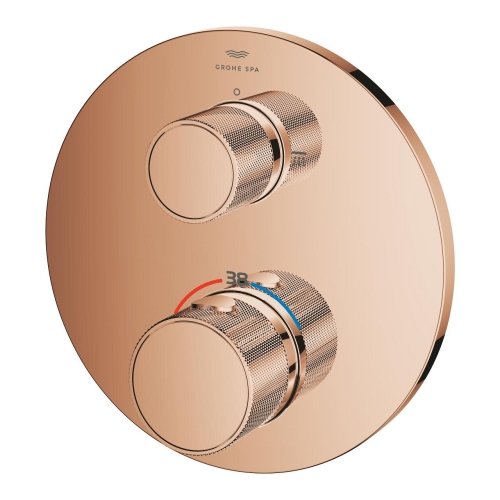 Grohe Atrio Private Collection termosztatikus zuhanycsaptelep 2 kimenethez, beépített elzáró/váltó szeleppel, gombbal, warm sunset 24396DA0