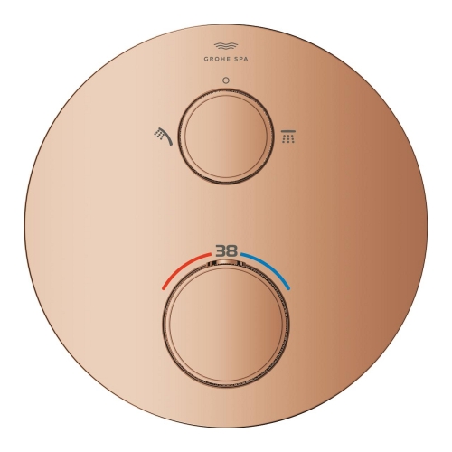 Grohe Atrio Private Collection termosztatikus zuhanycsaptelep 2 kimenethez, beépített elzáró/váltó szeleppel, gombbal, warm sunset 24396DA0