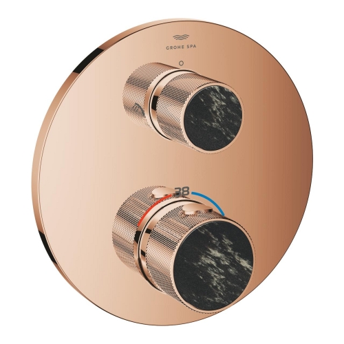 Grohe Atrio Private Collection termosztatikus zuhanycsaptelep 2 kimenethez, beépített elzáró/váltó szeleppel, gombbal, warm sunset 24396DA0