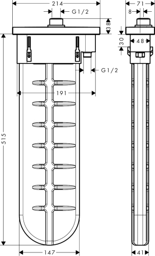 Hansgrohe sBox kád színkészlet, szögletes, szálcsiszolt bronz 28010140