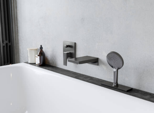 Hansgrohe sBox kád színkészlet, szögletes, szálcsiszolt fekete króm 28010340