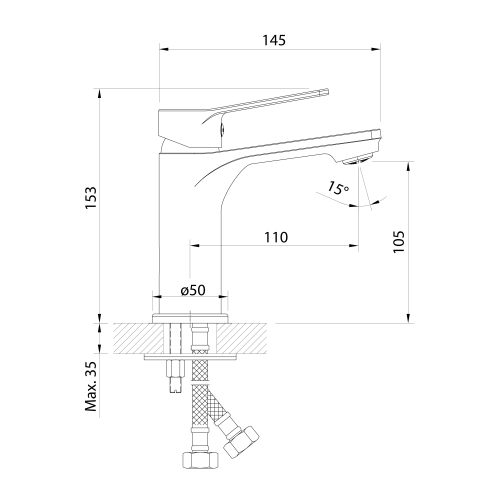 Sapho AQUALINE SINTRA mosdócsaptelep, króm SX002