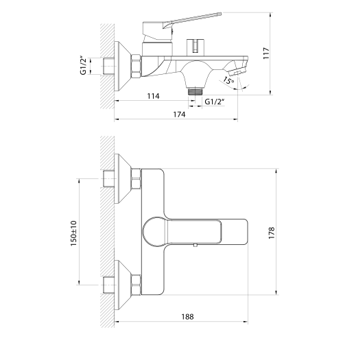 Sapho AQUALINE SINTRA kádtöltő csaptelep, króm SX010
