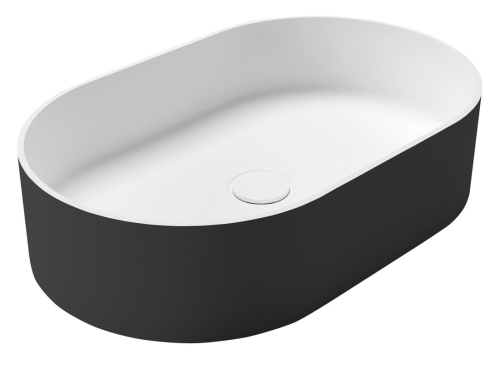 Sapho THIN 55x35 cm Rockstone pultra szerelhető mosdó, matt fehér/carina WN205-41