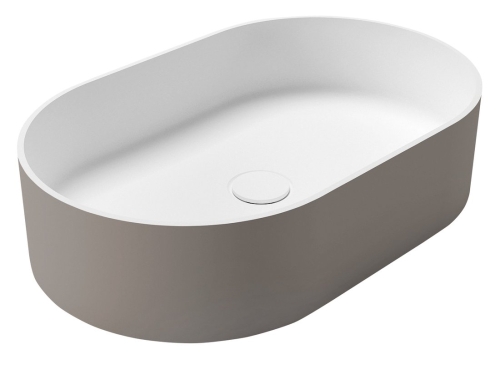 Sapho THIN 55x35 cm Rockstone pultra szerelhető mosdó, matt fehér/agila WN205-43