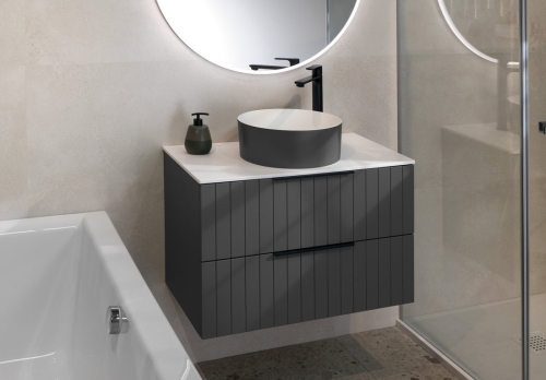 Sapho THIN 38 cm Rockstone pultra szerelhető mosdó, matt fehér/carina WN548-41